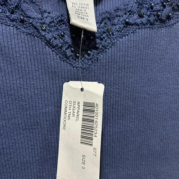 Chico's Blue Lace Trim Camisole - Picture 2 of 3